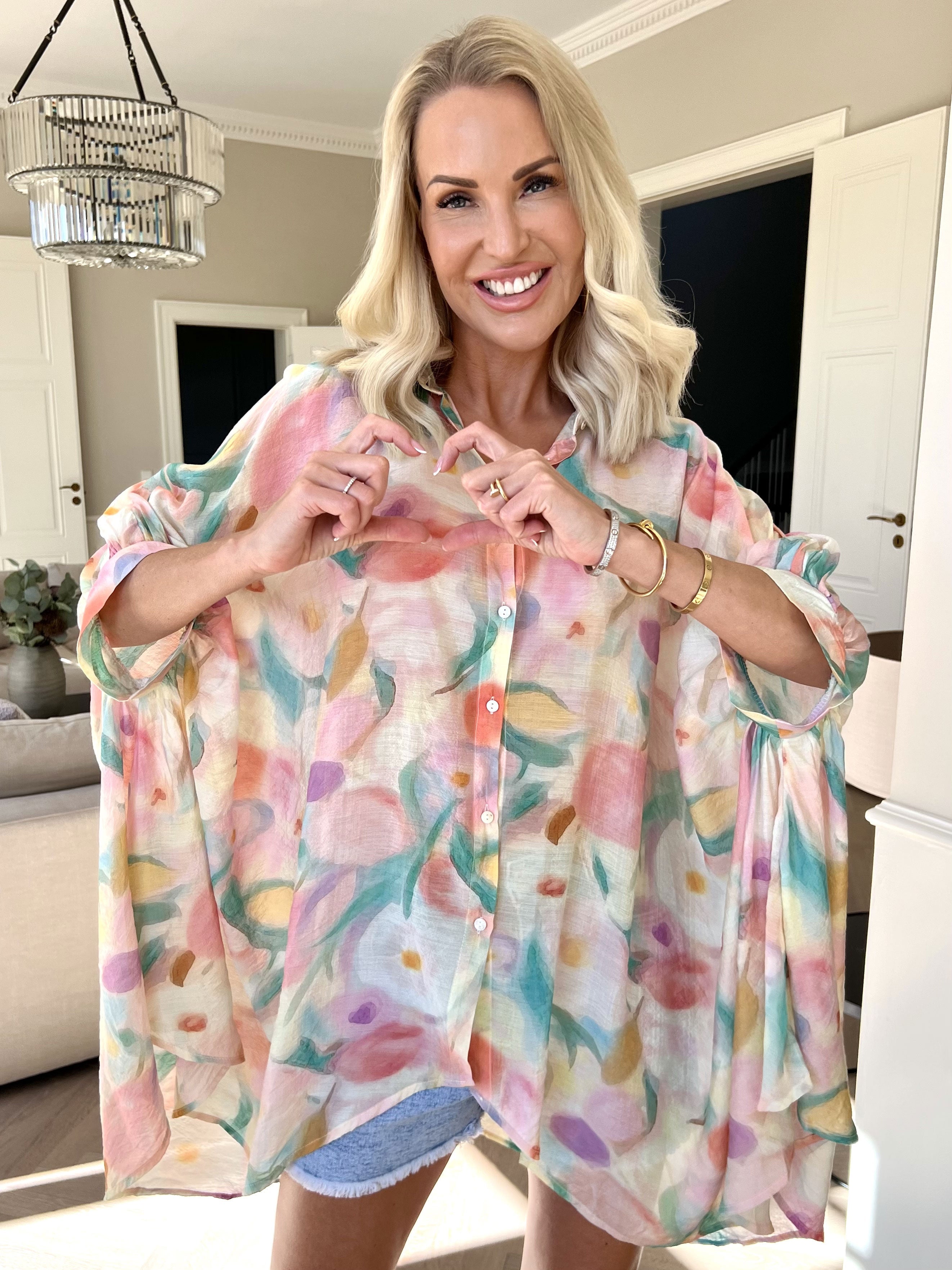 Almine - Mångfärgad tunika i lös passform